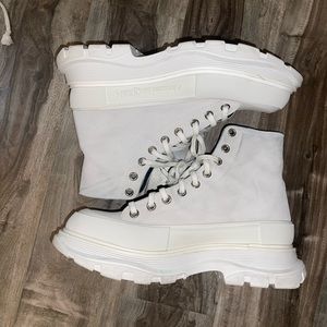 White Alexander McQueen Tread Slick Boot Size 10